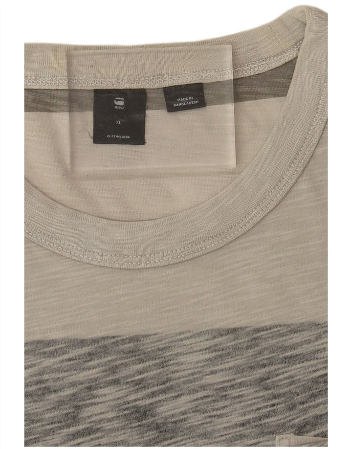 G-STAR Mens T-Shirt Top XL Grey Flecked