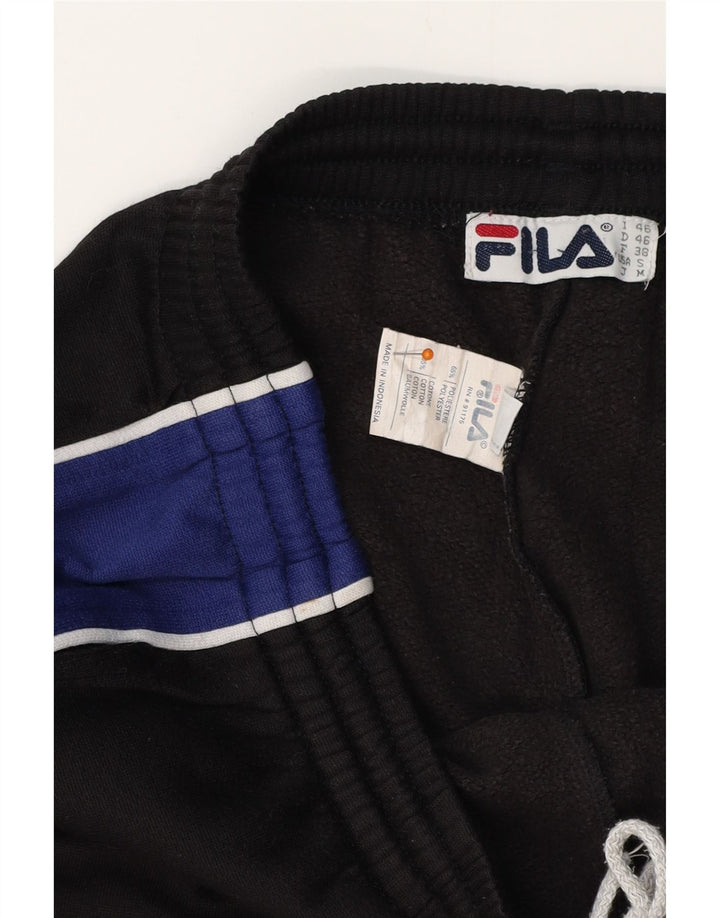 FILA Mens Tracksuit Trousers Small  Black Colourblock Polyester