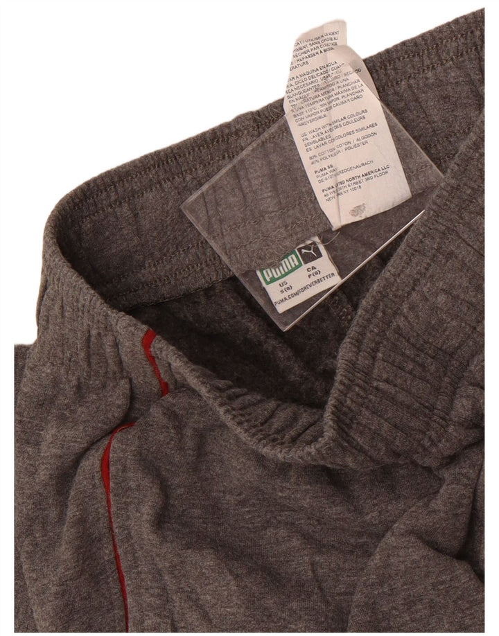 Puma Boys Tracksuit Trousers Joggers 7-8 Years Small Grey Cotton