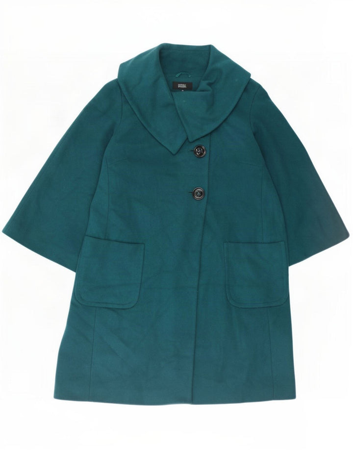 Marks & Spencer Womens Oversized Overcoat UK 16 Large Blue New Wool