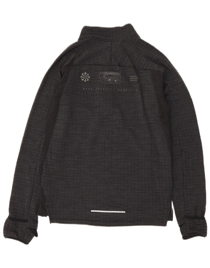 Nike Mens Tracksuit Top Jacket Small Black Flecked Polyester