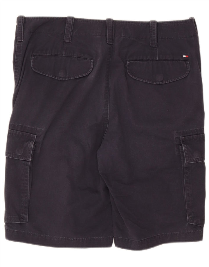 Tommy Hilfiger Mens Cargo Shorts W32 Large Navy Blue Cotton
