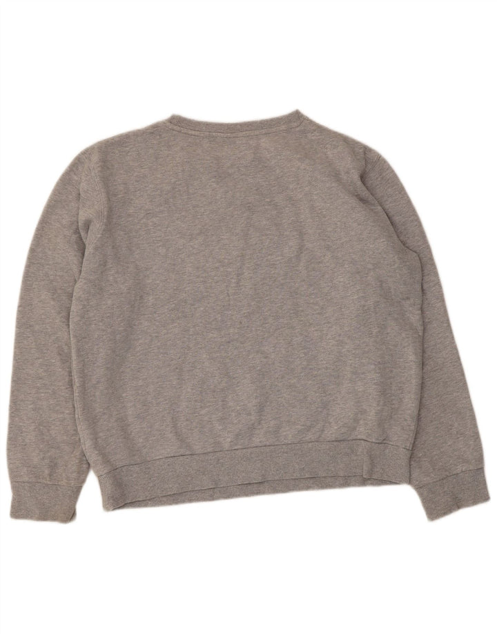 Ellesse Womens Graphic Oversized Sweatshirt Jumper UK 10 Small Grey Flecked