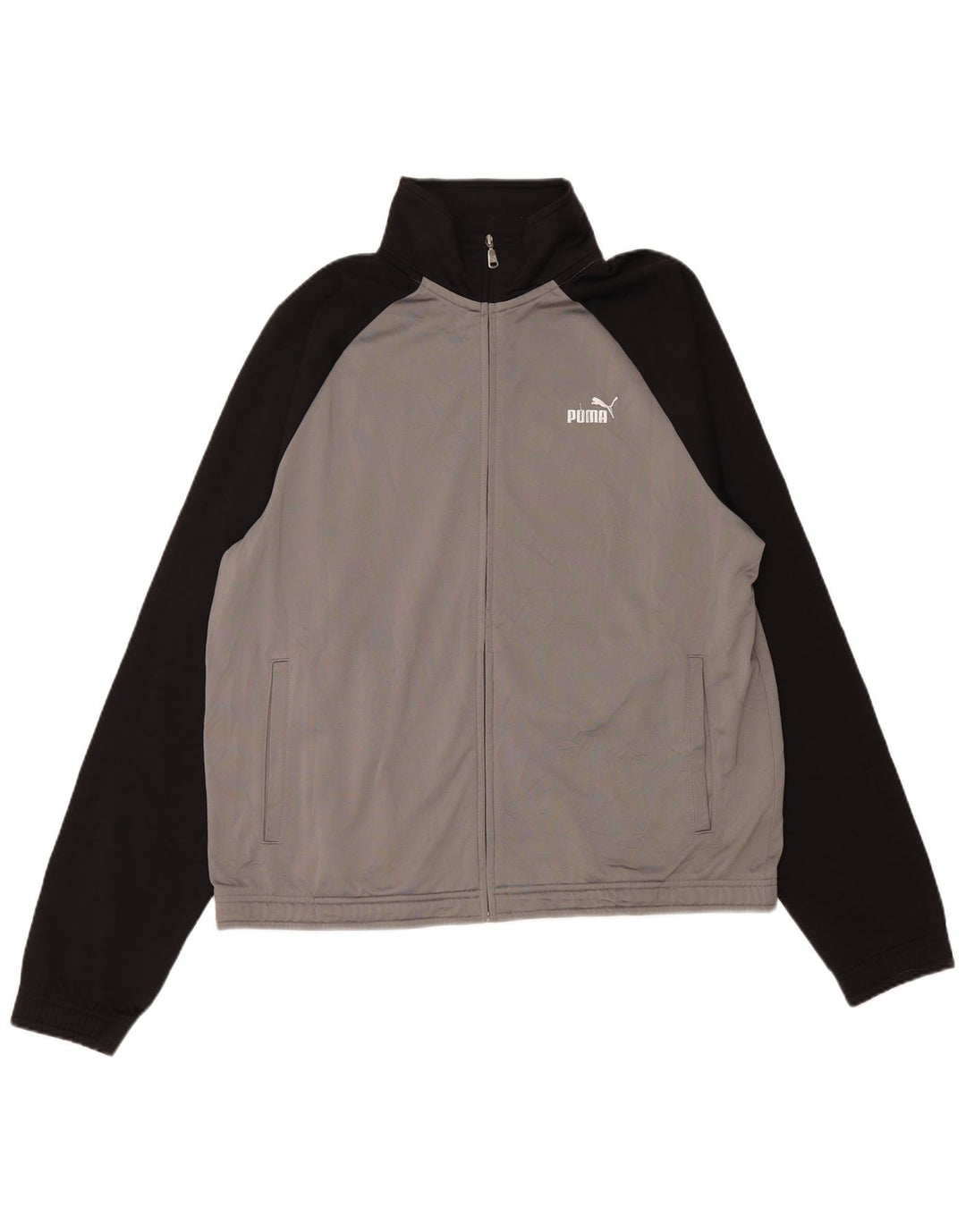 PUMA Mens Tracksuit Top Jacket XL Grey Colourblock Polyester