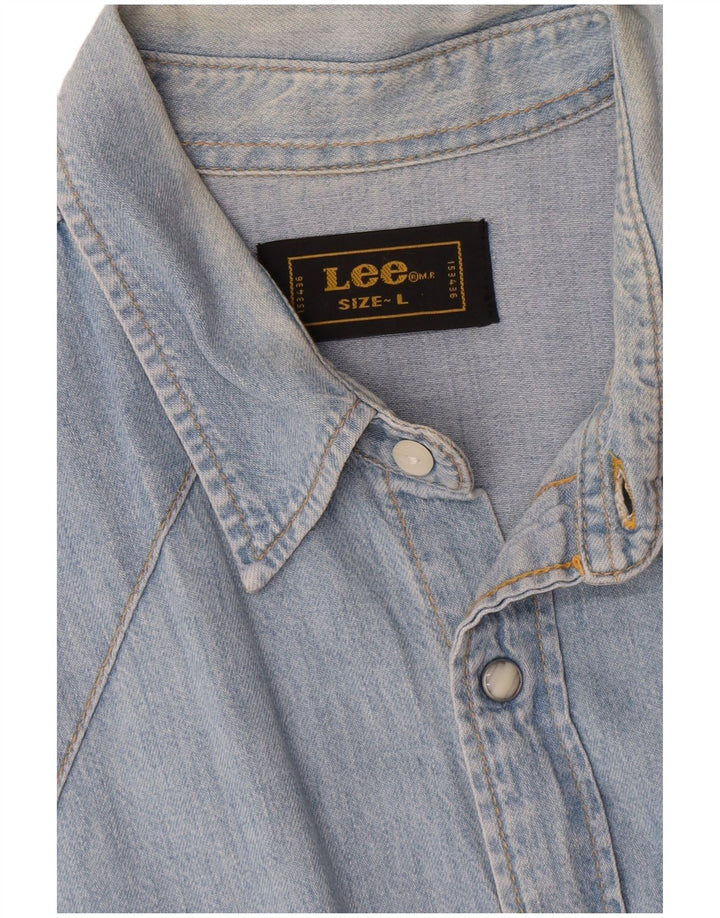 Lee Mens Denim Shirt Large Blue Cotton