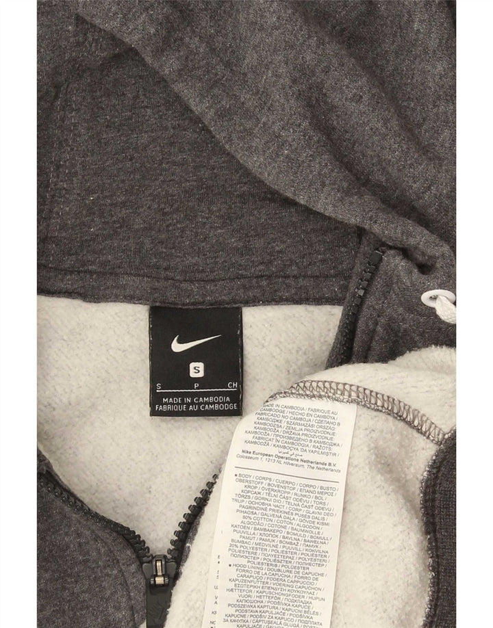 Nike Mens Zip Hoodie Sweater Small Grey Cotton