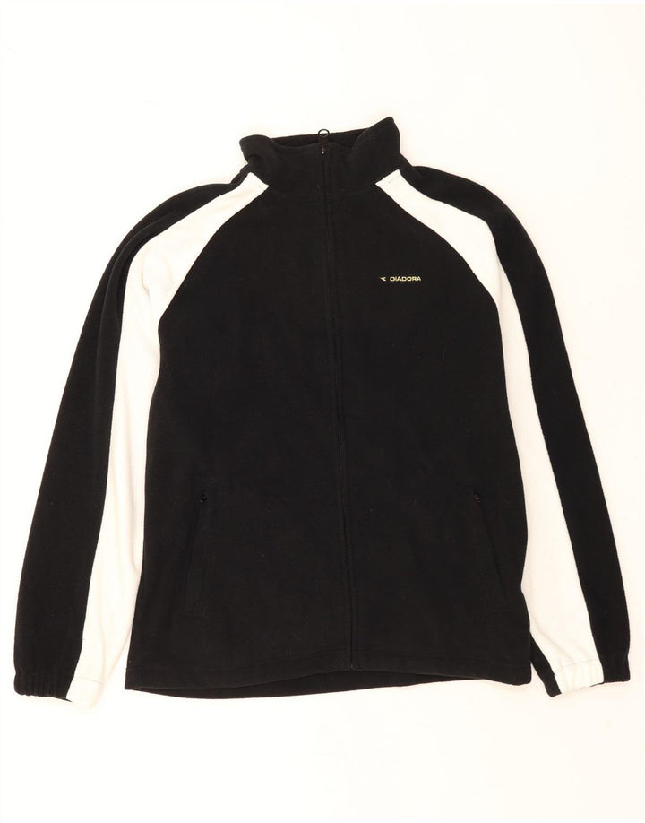 Diadora Mens Fleece Jacket UK 40 Large Black Colourblock Polyester