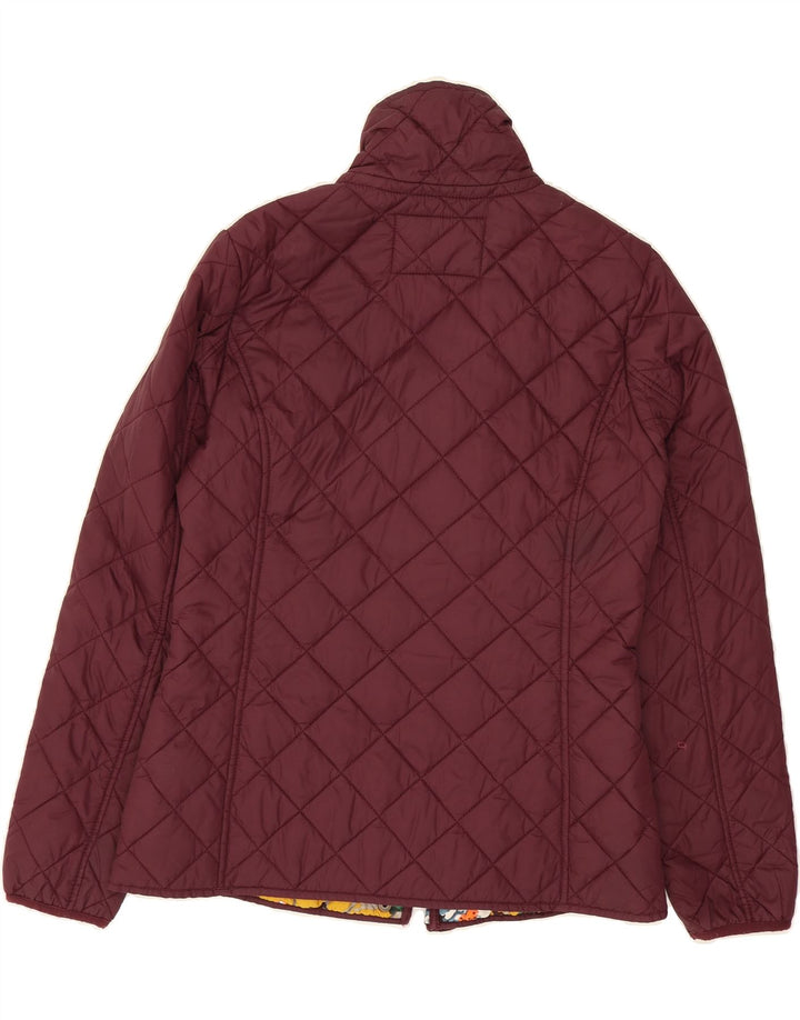 TOM JOULE Womens Quilted Jacket UK 12 Medium Burgundy Polyamide Vintage Tom Joule and Second-Hand Tom Joule from Messina Hembry 