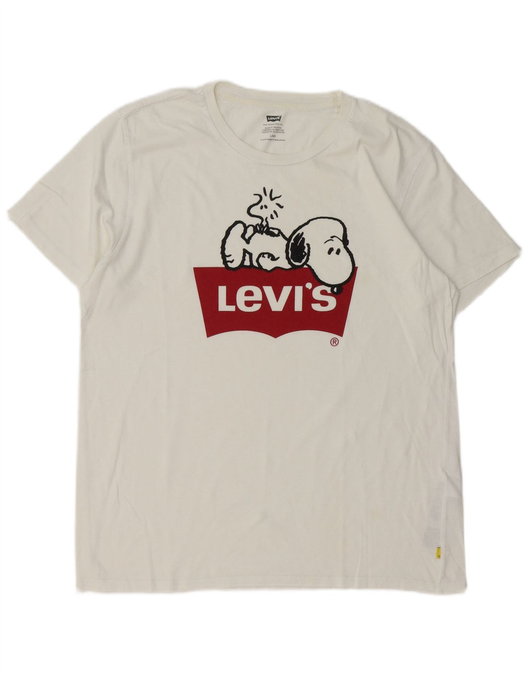 Levi's Mens Peanuts Graphic T-Shirt Top Large White Cotton