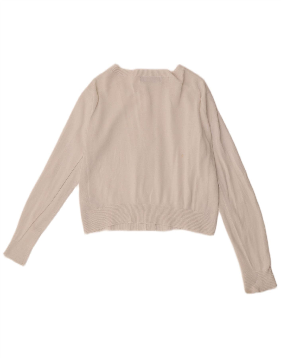 Marks & Spencer Womens Crop Cardigan Sweater UK 10 Small White Cotton