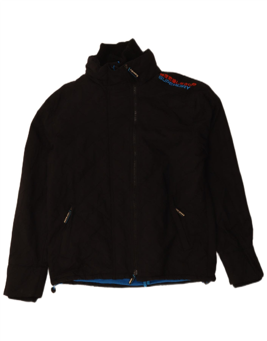 Superdry Mens Windcheater Windbreaker Jacket UK 40 Large Black Modern