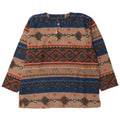 Vintage Mens Fleece Jumper Large Multicoloured Fair Isle Polyester