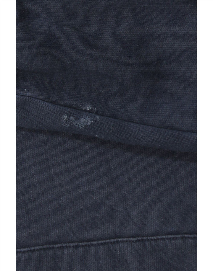 JACK & JONES Mens Graphic Hoodie Jumper Medium Navy Blue Cotton