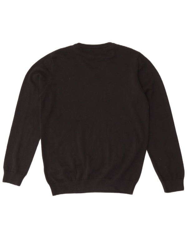 MARKS & SPENCER Boys V-Neck Jumper Sweater 14-15 Years Black Cotton