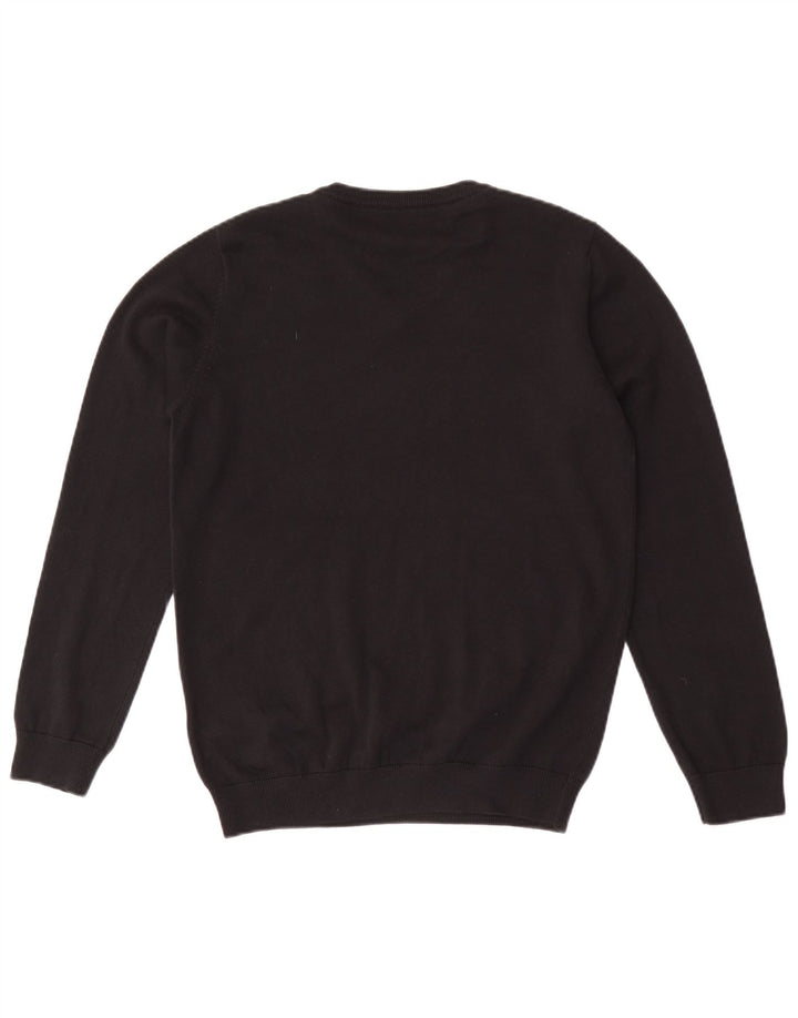 MARKS & SPENCER Boys V-Neck Jumper Sweater 14-15 Years Black Cotton