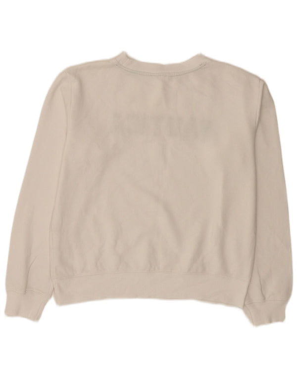 Nautica Womens Graphic Oversized Sweatshirt Jumper UK 10 Small White Cotton
