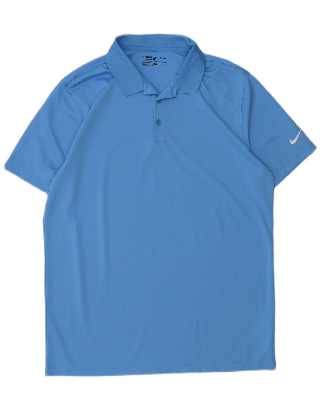 Nike Mens Dri Fit Standard Polo Shirt Large Blue Polyester