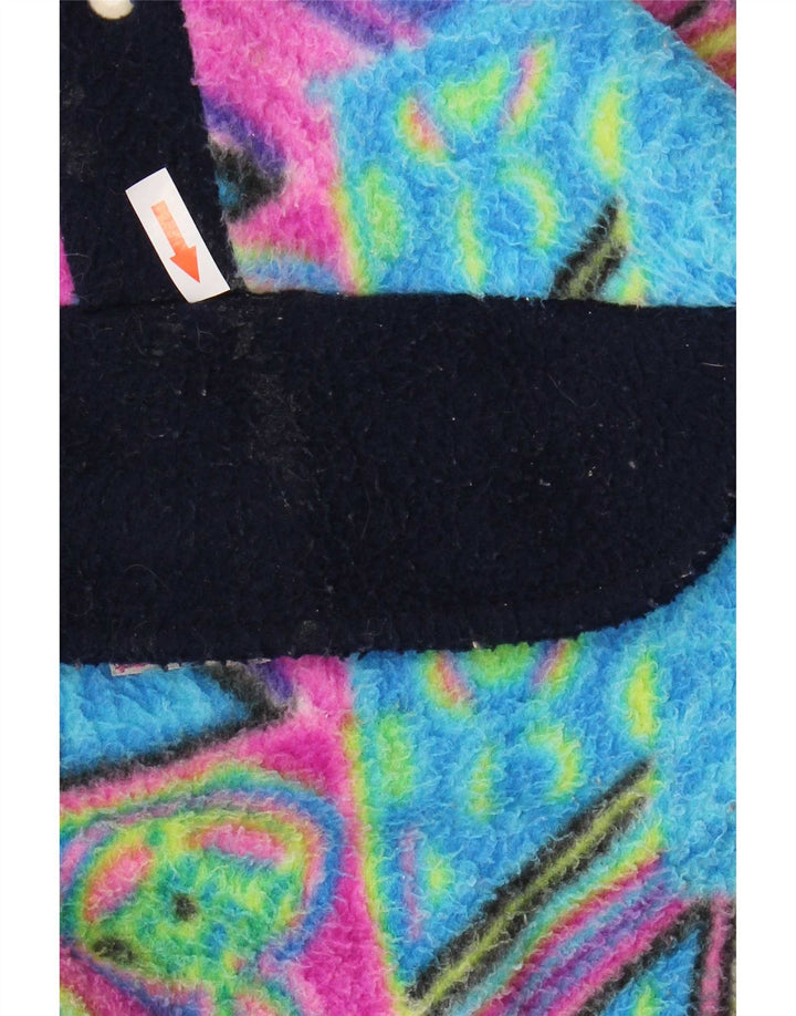 Vintage Mens Anorak Fleece Jumper Large Multicoloured Geometric Polyamide