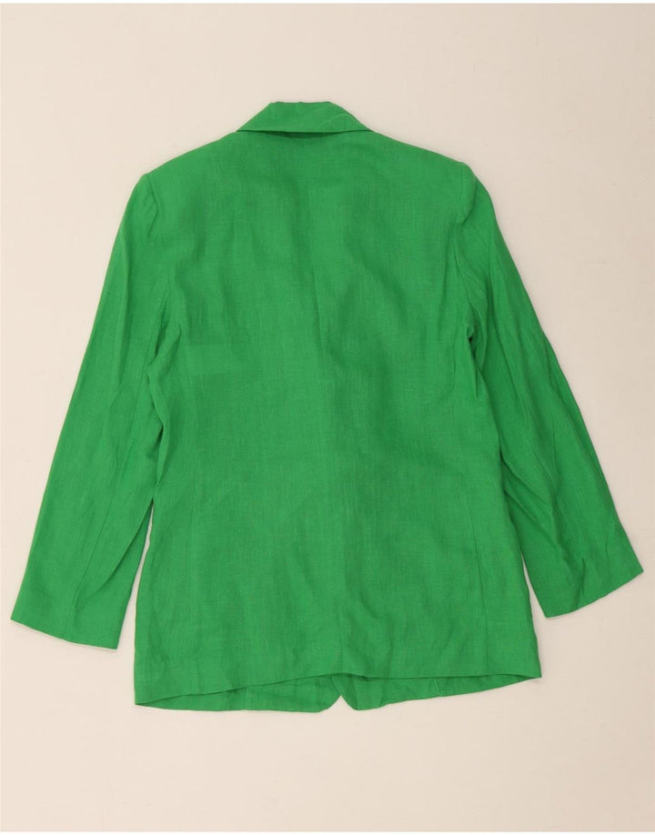 Marella Womens EMME 1 Button Blazer Jacket UK 8 Small Green Linen