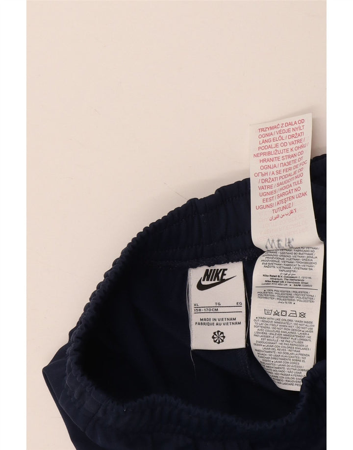 NIKE Boys Tracksuit Trousers Joggers 13-14 Years XL Navy Blue Polyester