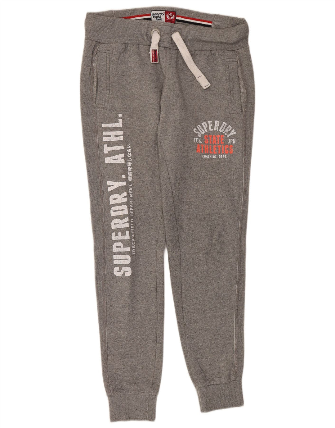 Superdry Womens Tracksuit Trousers Joggers UK 16 Large  Grey Cotton