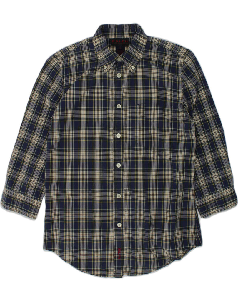 RALPH LAUREN Boys Shirt 11-12 Years Small Navy Blue Check Cotton | Vintage Ralph Lauren | Thrift | Second-Hand Ralph Lauren | Used Clothing | Messina Hembry 