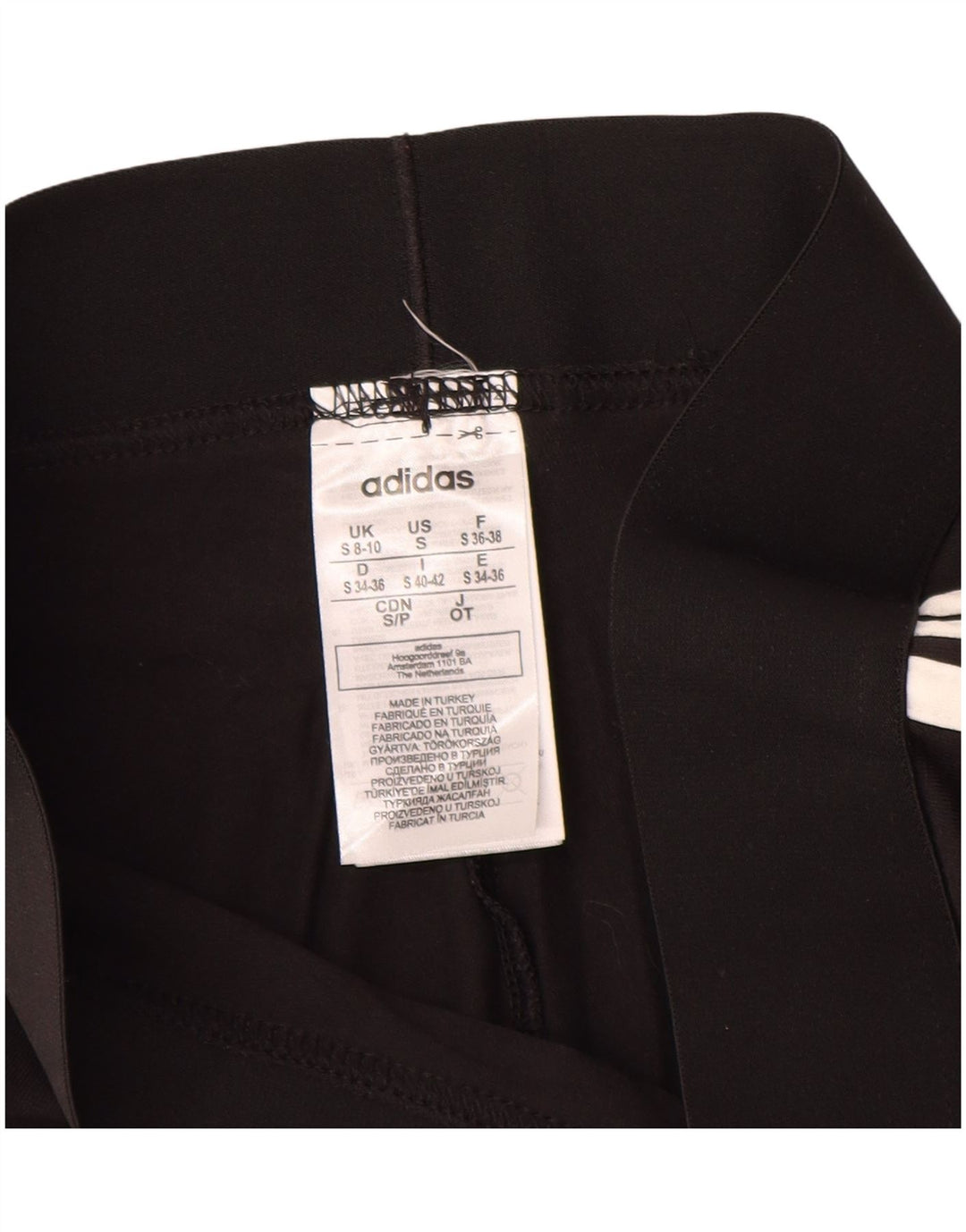 ADIDAS Womens Leggings UK 8/10 Small  Black Cotton