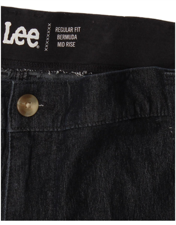Lee Womens Mid Rise Regular Fit Bermuda Shorts W44 3XL Navy Blue