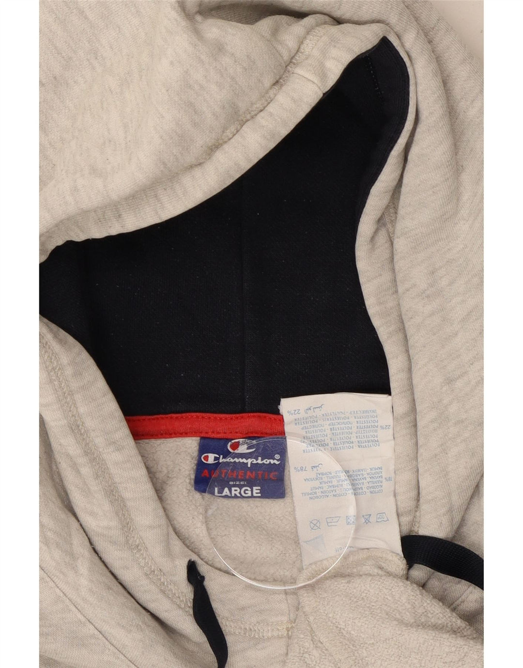 CHAMPION Womens Graphic Hoodie Jumper Large Grey Cotton