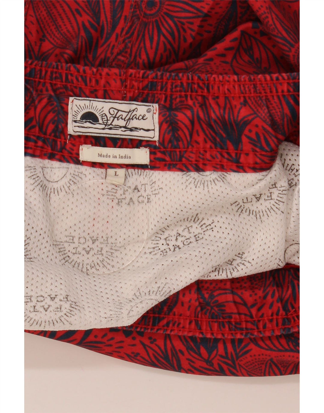 FAT FACE Mens Swimming Shorts Large  Red Floral