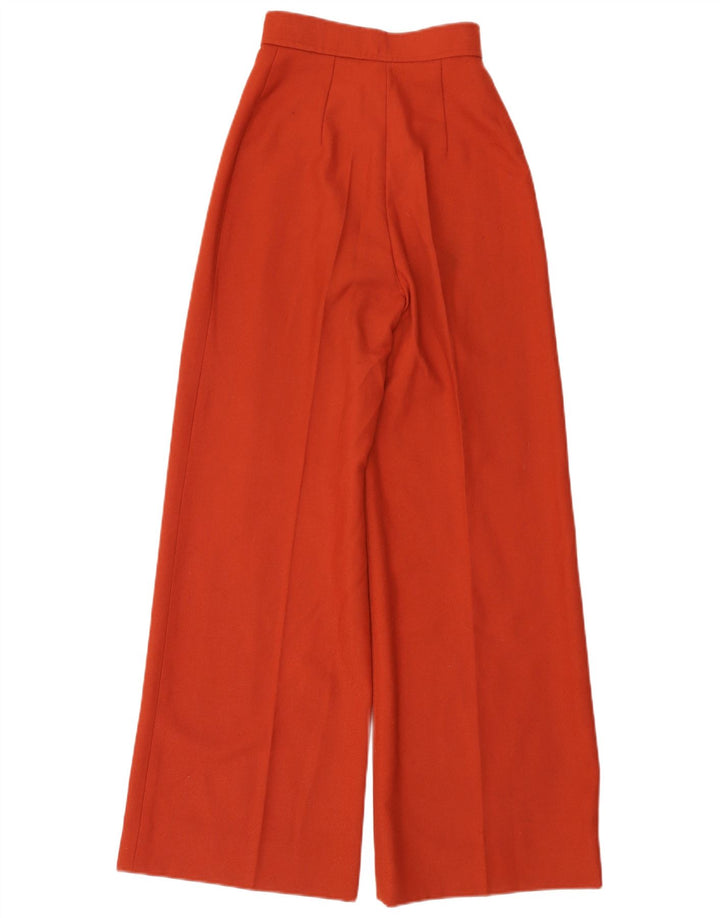 VINTAGE Womens High Waist Wide Leg Casual Trousers W32 L30 Red