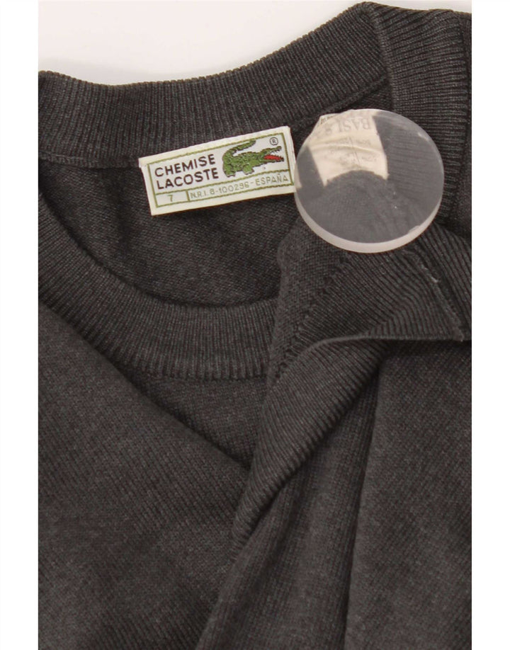 Lacoste Mens Crew Neck Jumper Sweater XL Grey Wool