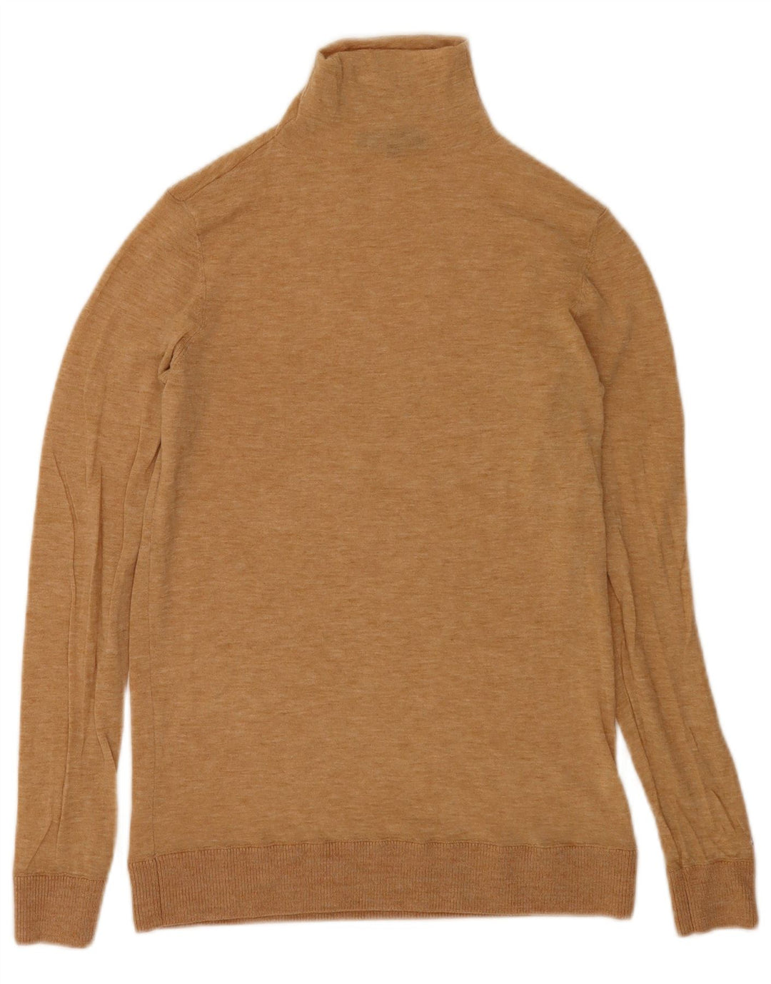 Tommy Hilfiger Womens Turtle Neck Jumper Sweater UK 12 Medium Beige Flecked