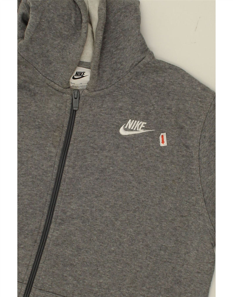 NIKE Boys Zip Hoodie Sweater 13-14 Years XL Grey Cotton Vintage Nike and Second-Hand Nike from Messina Hembry 