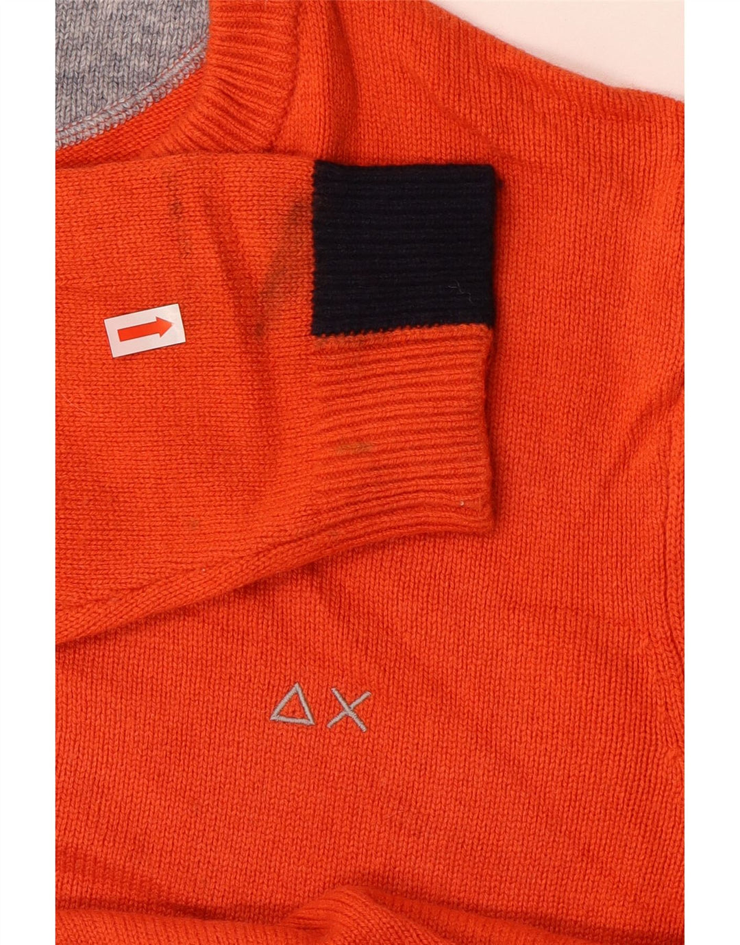 Sun68 Womens Crew Neck Jumper Sweater UK 16 Large Orange Wool