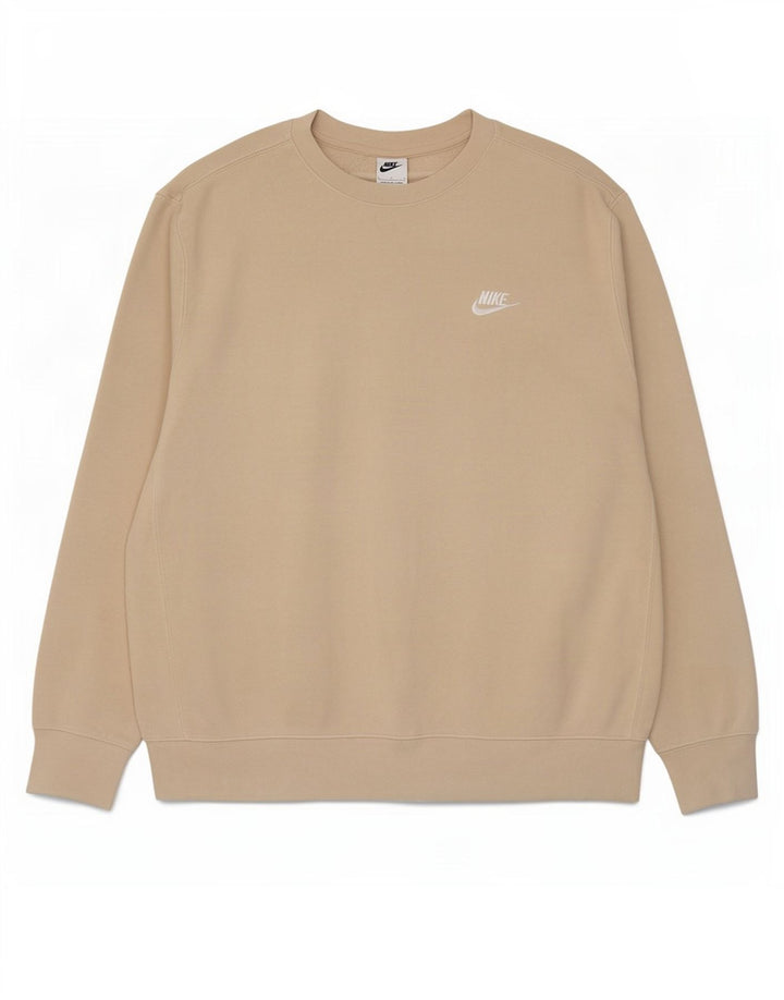 Nike Mens Sweatshirt Jumper Large Beige Cotton