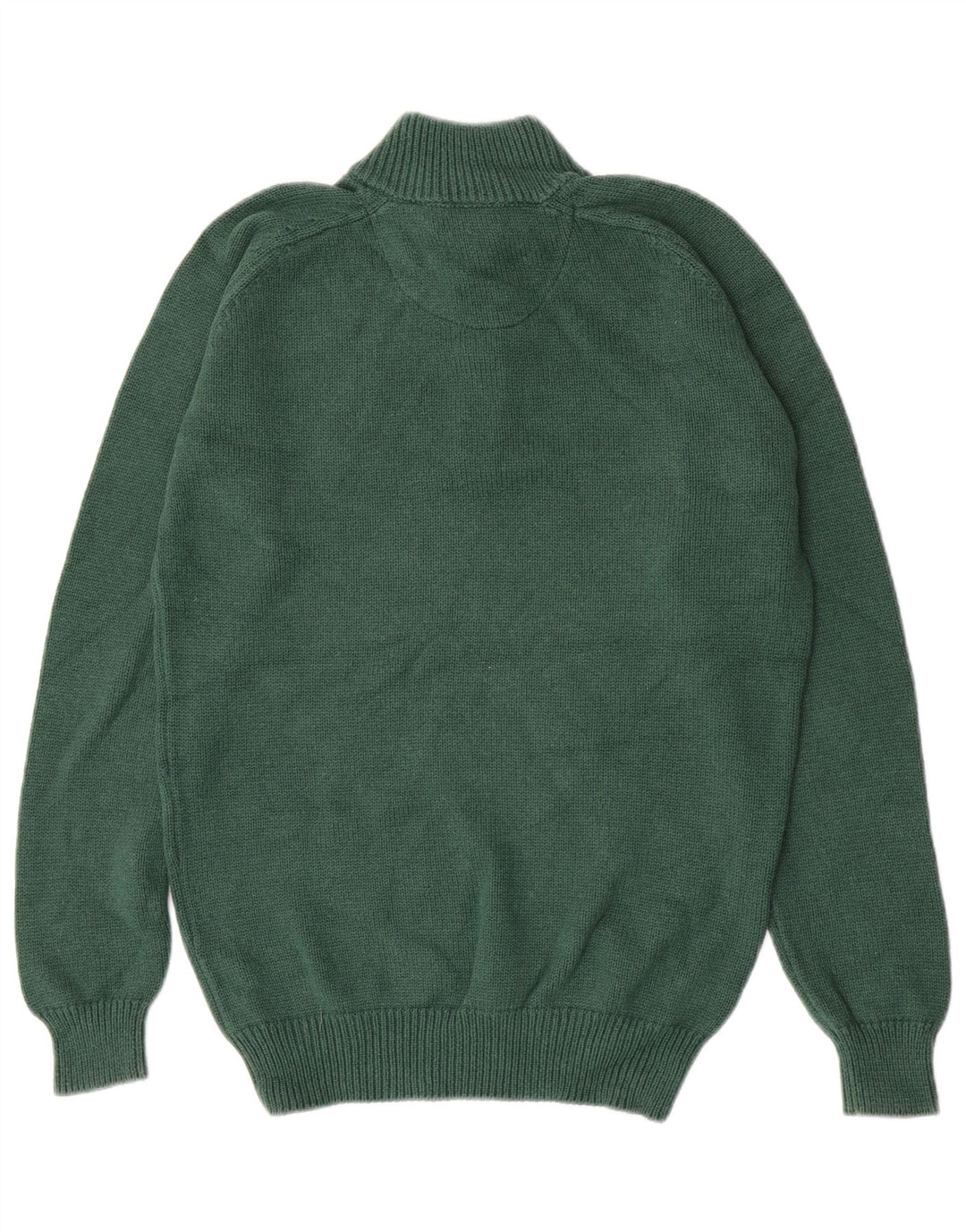Massimo Dutti Mens Button Neck Jumper Sweater Large Green Cotton