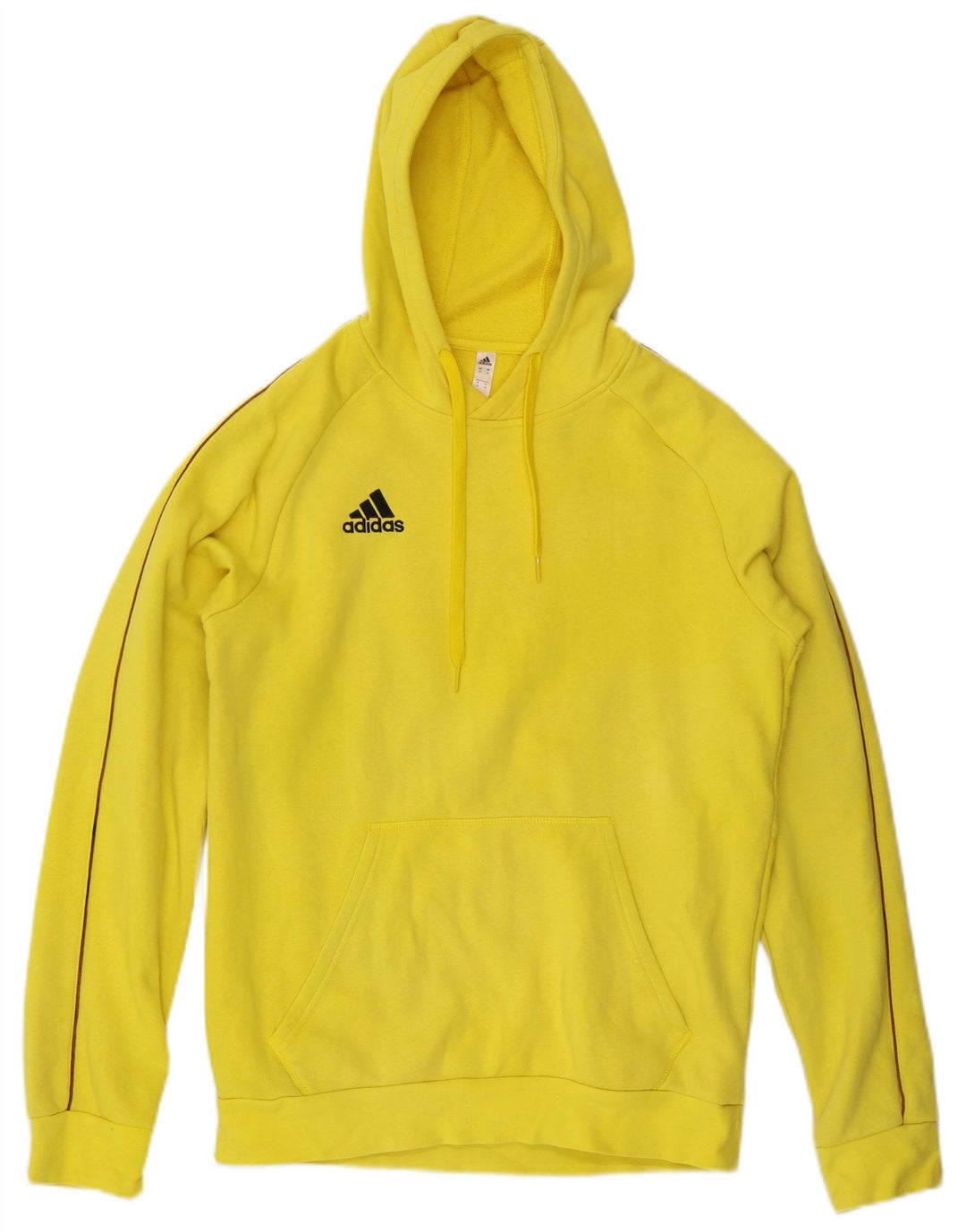 Adidas Mens Hoodie Jumper Medium Yellow Cotton