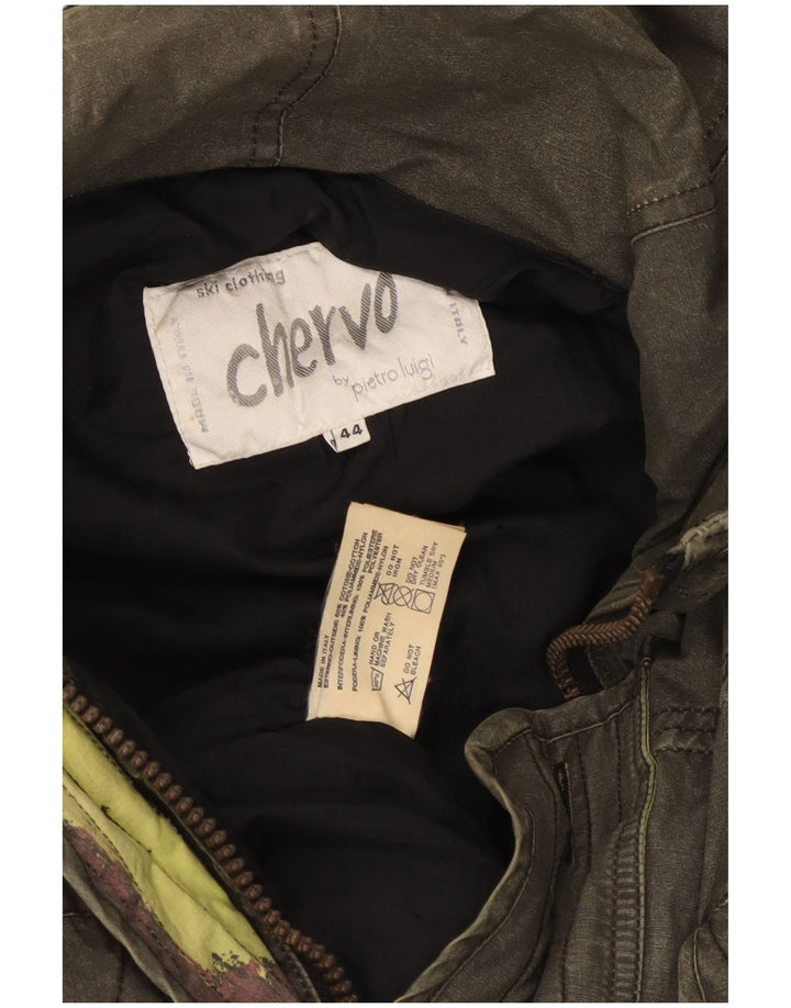 Chervo Mens Ski Jacket UK 44 2XL Khaki Cotton