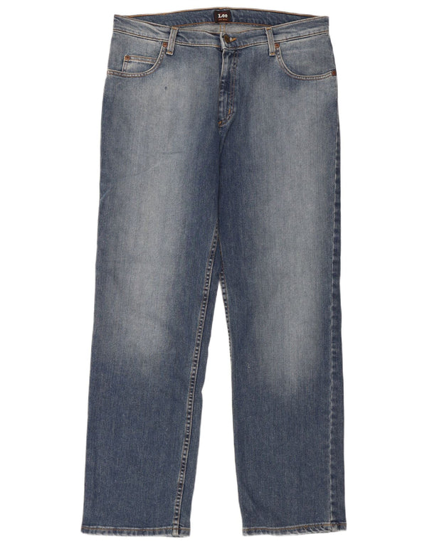 Lee Mens Brooklyn Straight Jeans W36 L32 Blue Cotton