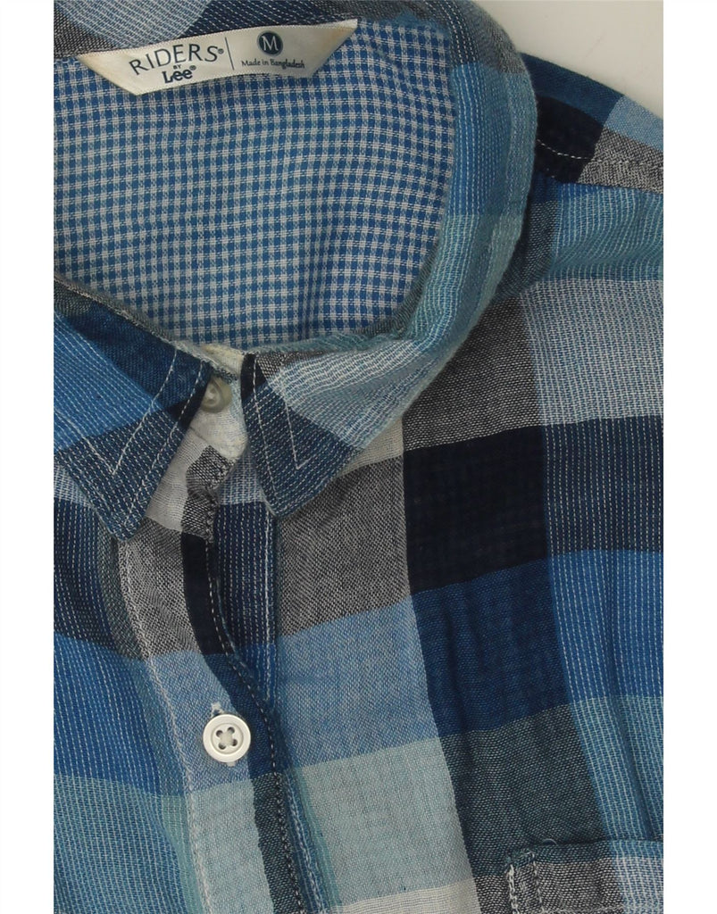 LEE Womens Riders Flannel Shirt UK 14 Medium Blue Check Cotton Vintage Lee and Second-Hand Lee from Messina Hembry 