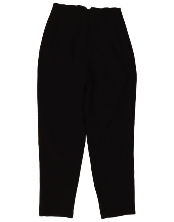 Zara Womens High Waist Suit Trousers Small W26 L26 Black Polyester