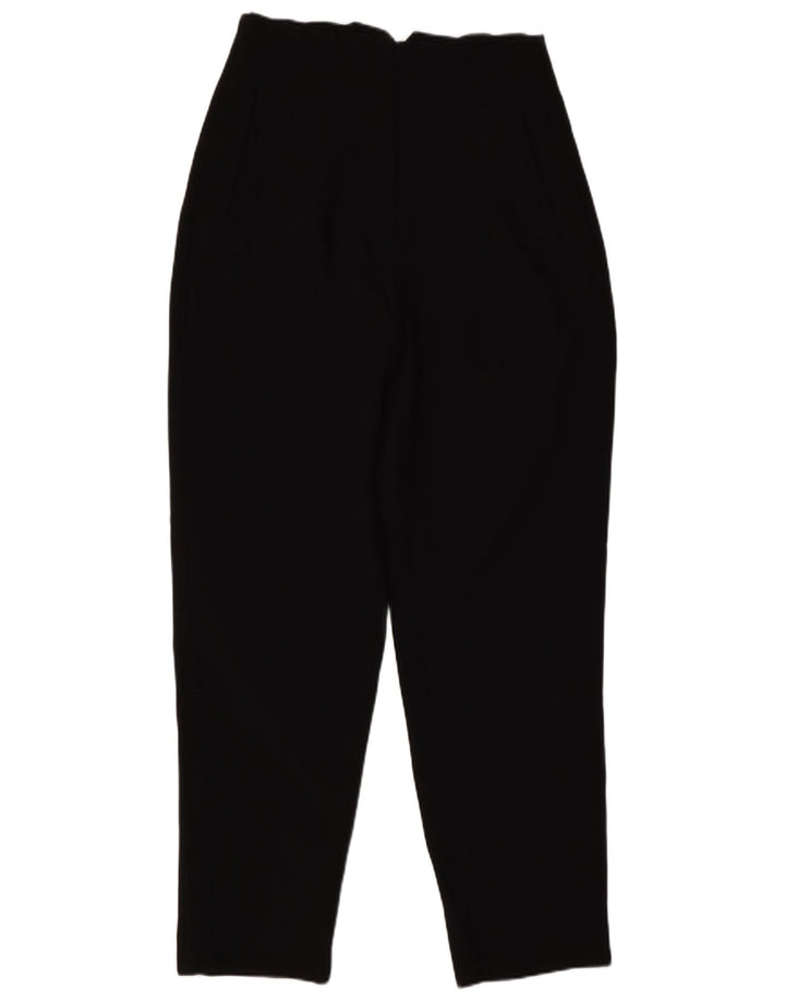 Zara Womens High Waist Suit Trousers Small W26 L26 Black Polyester