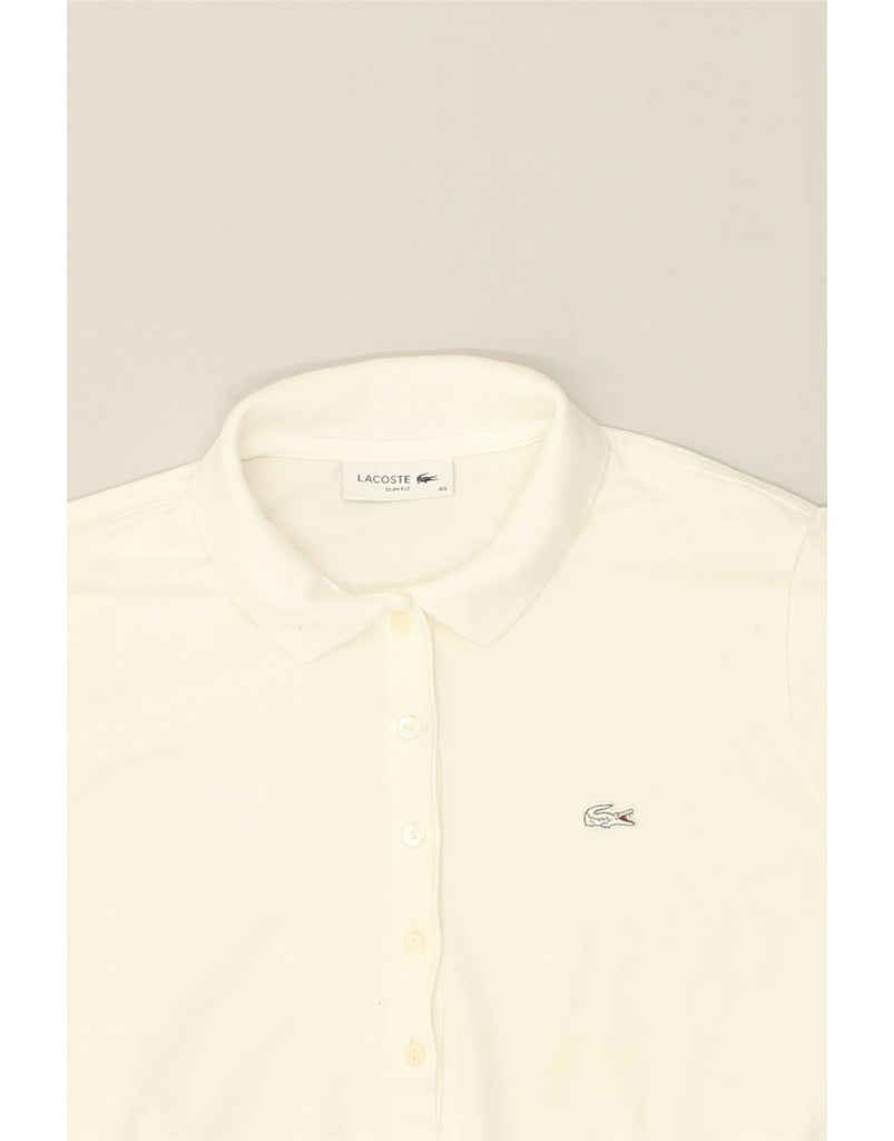 LACOSTE Womens Polo Shirt EU 40 Medium White Cotton | Vintage Lacoste | Thrift | Second-Hand Lacoste | Used Clothing | Messina Hembry 