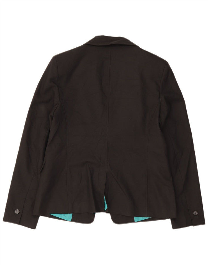 Oasis Womens 1 Button Blazer Jacket UK 12 Medium Black Polyester