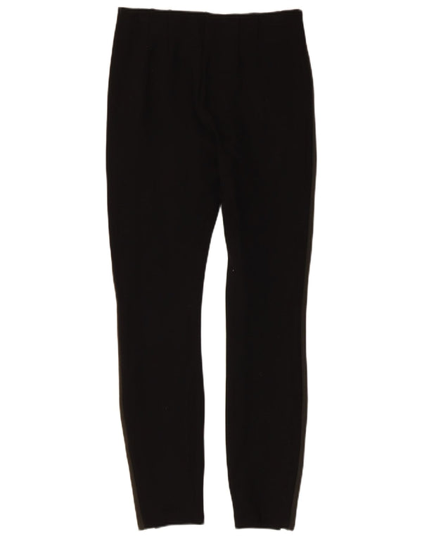 Zara Womens Skinny Casual Trousers Small W26 L25 Black Striped Viscose
