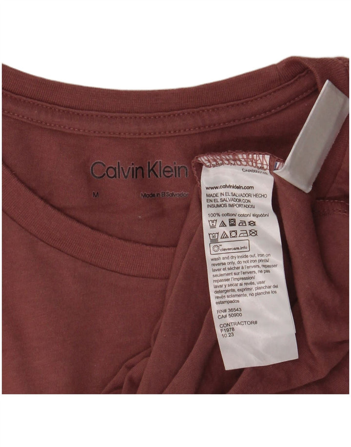 Calvin Klein Mens T-Shirt Medium Brown Cotton
