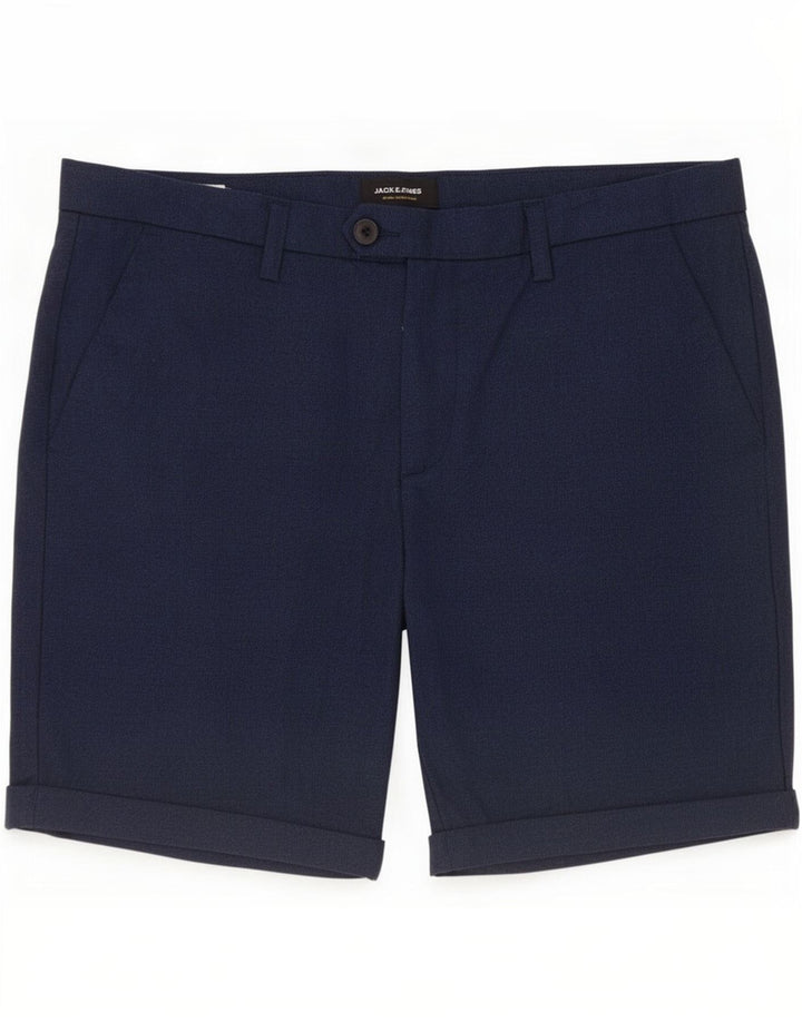 Jack & Jones Mens Chino Shorts Large W34 Navy Blue Polyester