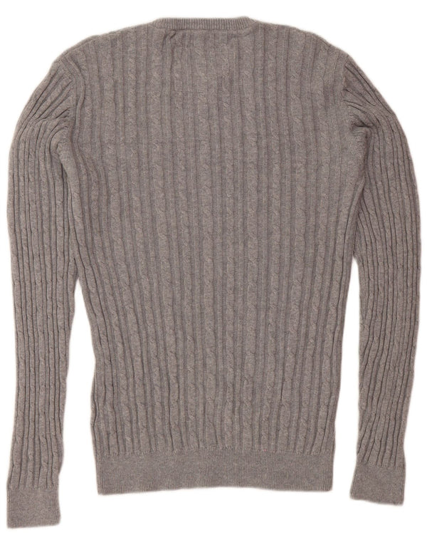 JACK WILLS Mens Crew Neck Jumper Sweater Small Grey Cotton