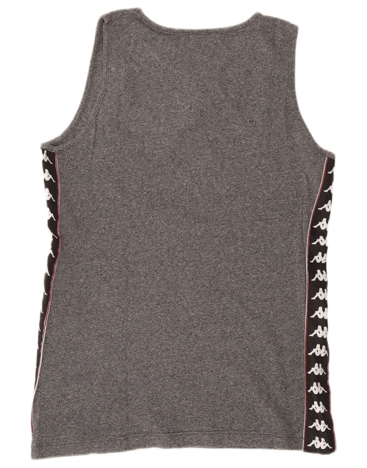 Kappa Mens Graphic Vest Top Large Black Flecked Cotton